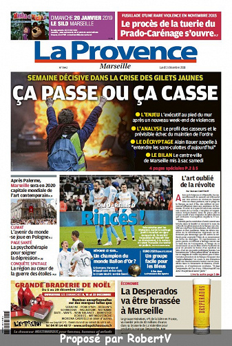 La Provence Marseille - Lundi 3 Décembre 2018