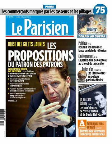 Le Parisien du Mardi 4 Décembre 2018
