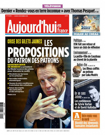 Aujourd’hui en France du Mardi 4 Décembre 2018