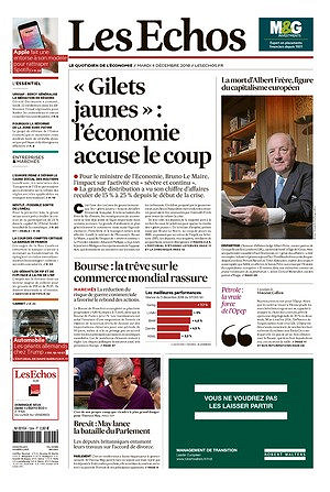 Les Echos du Mardi 4 Décembre 2018