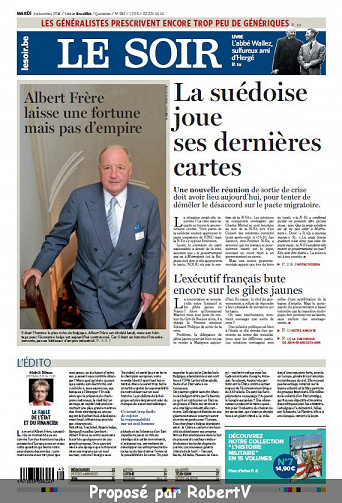Le Soir - Mardi 4 Décembre 2018