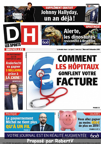 La Dernière Heure (3 éditions) - Mercredi 5 Décembre 2018