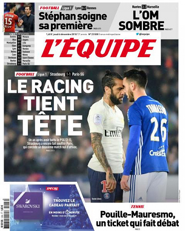 L’equipe du Jeudi 6 Décembre 2018