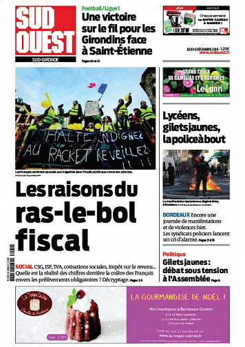 Sud Ouest Sud-Gironde - Jeudi 6 Décembre 2018
