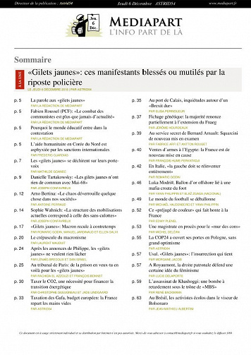 Mediapart - Jeudi 6 Décembre 2018