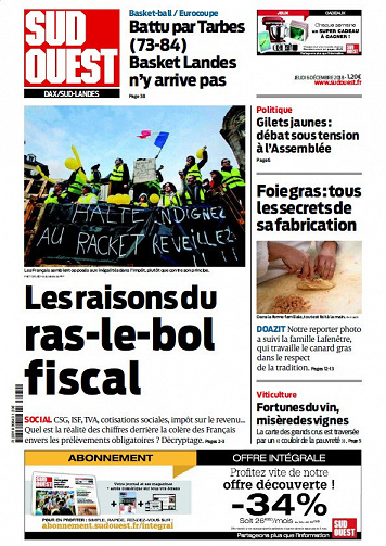 Sud Ouest Dax - Sud-Landes - Jeudi 6 Décembre 2018