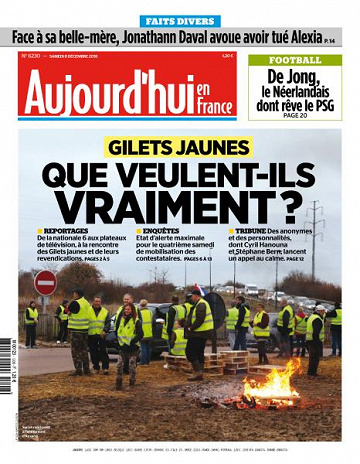 Aujourd’hui en France du Samedi 8 Décembre 2018