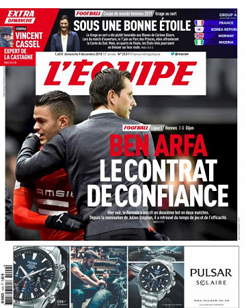 L’equipe du Dimanche 9 Décembre 2018