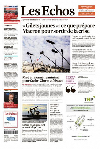 Les Echos du Lundi 10 Décembre 2018