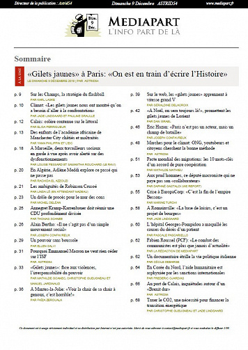 Mediapart - Dimanche 9 Décembre 2018