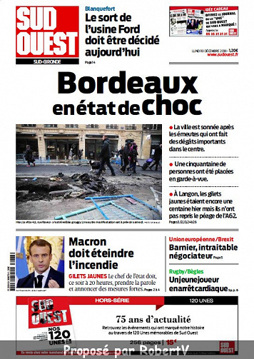 Sud Ouest Sud-Gironde - Lundi 10 Décembre 2018