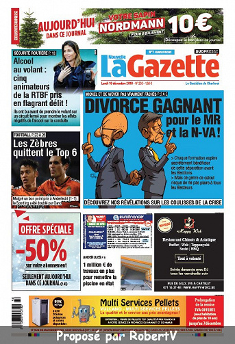 La Nouvelle Gazette (2 éditions) - Lundi 10 Décembre 2018