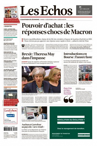 Les Echos du Mardi 11 Décembre 2018