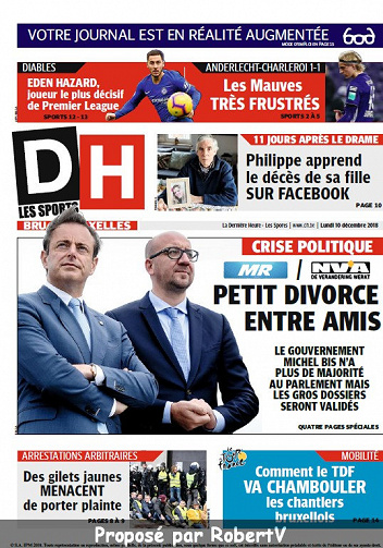 La Dernière Heure (3 éditions) - Lundi 10 Décembre 2018