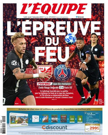 L’equipe du Mardi 11 Décembre 2018