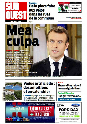 Sud Ouest Dax - Sud-Landes - Mardi 11 Décembre 2018