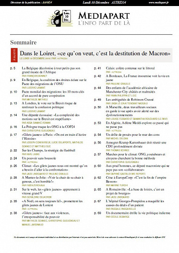 Mediapart - Lundi 10 Décembre 2018