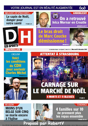 La Dernière Heure (3 éditions) - Mercredi 12 Décembre 2018