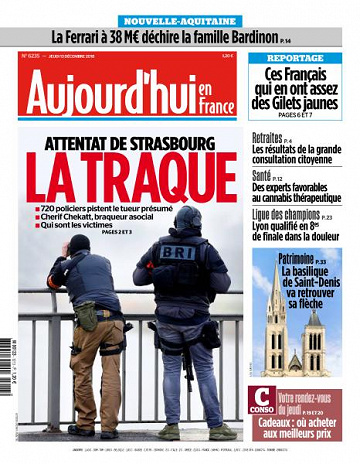 Aujourd’hui en France du Jeudi 13 Décembre 2018