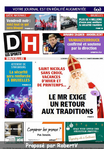 La Dernière Heure (3 éditions) - Jeudi 13 Décembre 2018