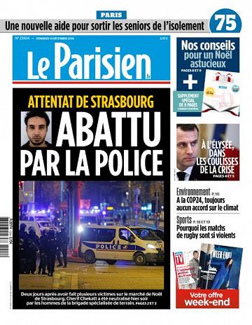 Le Parisien du Vendredi 14 Décembre 2018