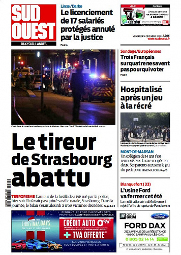Sud Ouest Dax - Sud-Landes - Vendredi 14 Décembre 2018