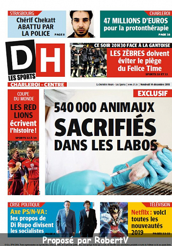 La Dernière Heure (3 éditions) - Vendredi 14 Décembre 2018