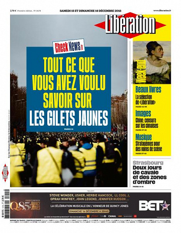 Libération du Samedi 15 et Dimanche 16 Décembre 2018
