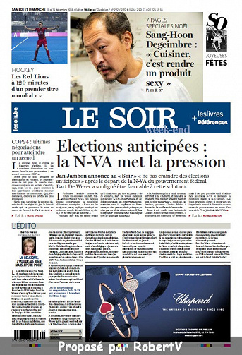 Le Soir - Samedi 15 et Dimanche 16 Décembre 2018