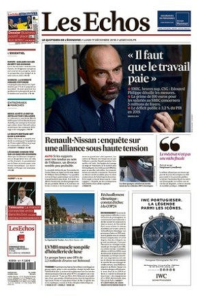 Les Echos du Lundi 17 Décembre 2018