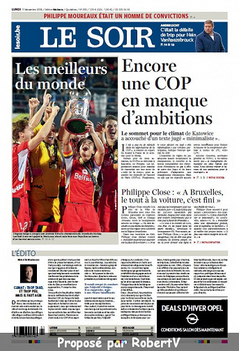 Le Soir - Lundi 17 Décembre 2018