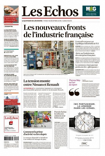 Les Echos du Mardi 18 Décembre 2018