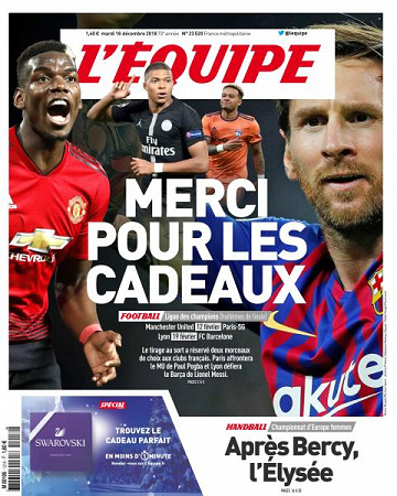 L’equipe du Mardi 18 Décembre 2018