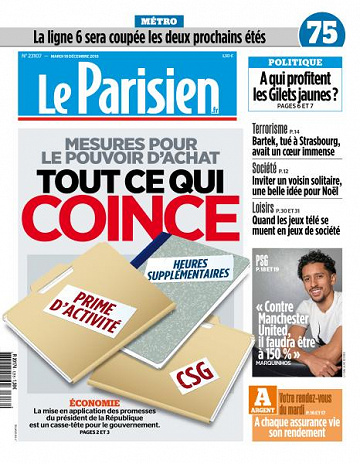 Le Parisien du Mardi 18 Décembre 2018