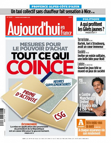 Aujourd’hui en France du Mardi 18 Décembre 2018