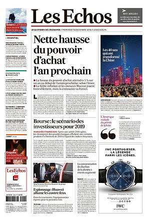 Les Echos du Mercredi 19 Décembre 2018
