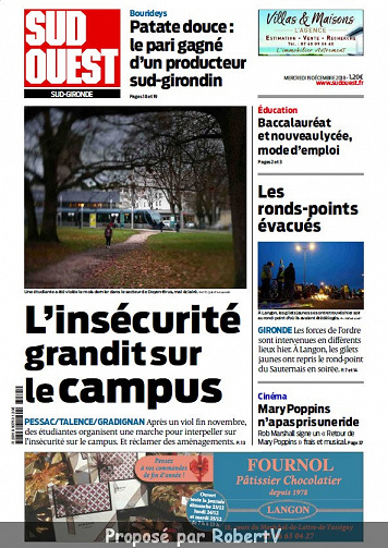 Sud Ouest Sud-Gironde - Mercredi 19 Décembre 2018