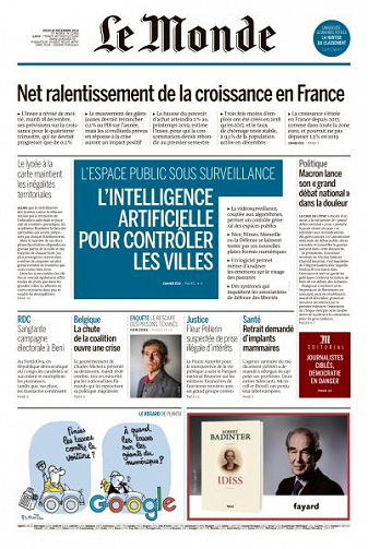 Le Monde du Jeudi 20 Décembre 2018
