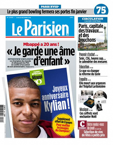 Le Parisien du Jeudi 20 Décembre 2018