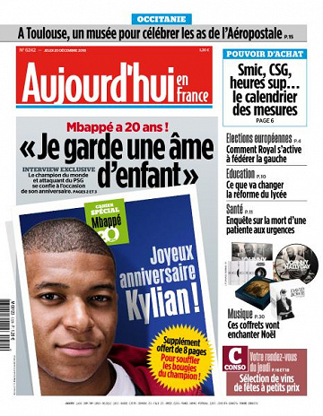 Aujourd’hui en France du Jeudi 20 Décembre 2018
