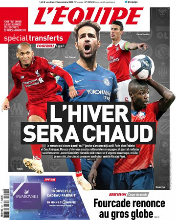 L’equipe du Vendredi 21 Décembre 2018