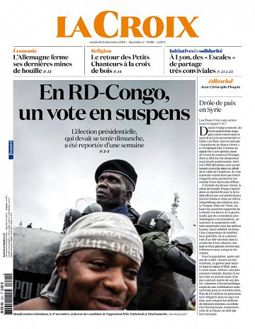 La Croix du Vendredi 21 Décembre 2018