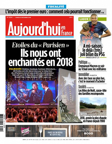 Aujourd’hui en France du Samedi 22 Décembre 2018