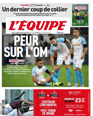 L’equipe du Samedi 22 Décembre 2018