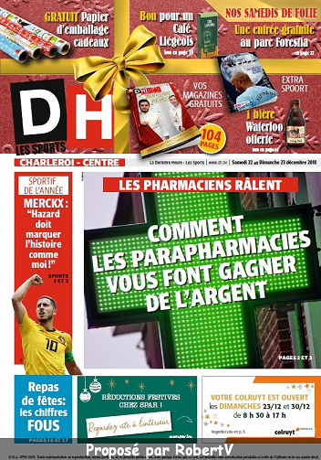 La Dernière Heure (3 éditions) - Samedi 22 Décembre 2018