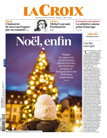 La Croix du Lundi 24 Décembre 2018