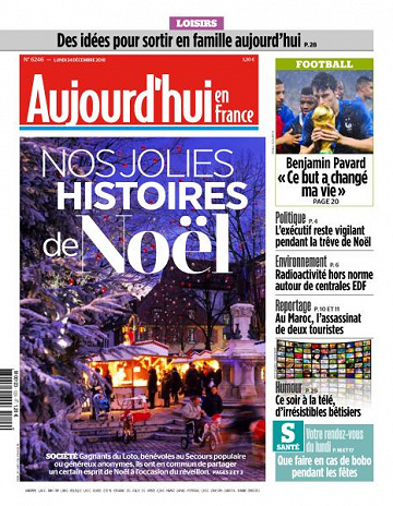 Aujourd’hui en France du Lundi 24 Décembre 2018