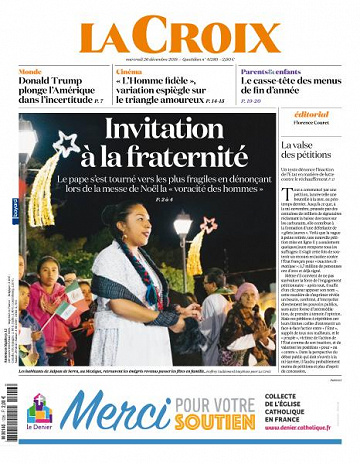 La Croix du Mercredi 26 Décembre 2018