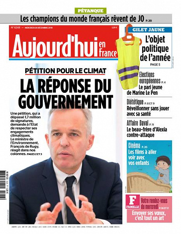 Aujourd’hui en France du Mercredi 26 Décembre 2018
