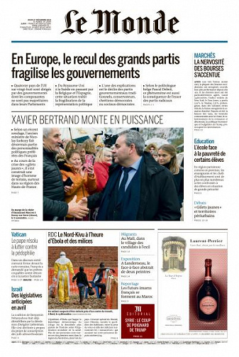 Le Monde du Jeudi 27 Décembre 2018